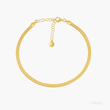 Srebrna pozłacana bransoletka na nogę żmijka 3,5 mm