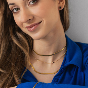 Komplet biżuterii: srebrny pozłacany choker i naszyjnik żmijka