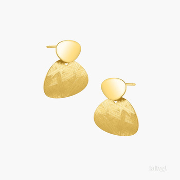 Kolczyki srebrne pozłacane nieregularne – srebro 925 pozłacane 18K