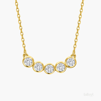 Srebrny pozłacany naszyjnik z cyrkoniami