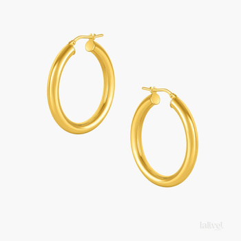 Srebrne pozłacane kolczyki koła gładkie 3 cm – srebro 925 pozłacane 18K