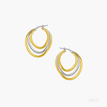 Kolczyki dwukolorowe złoto i srebro – srebro 925