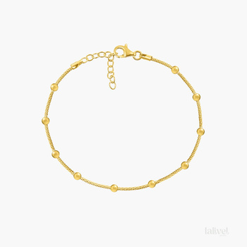 Bransoletka srebrna pozłacana z kuleczkami