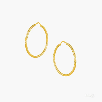 Srebrne pozłacane kolczyki koła fakturowane 2,5 cm – srebro 925 pozłacane 18K