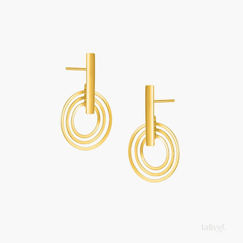 Kolczyki srebrne pozłacane geometryczne – srebro 925 pozłacane 18K