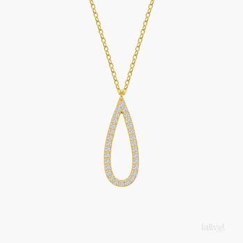 Srebrny pozłacany naszyjnik z motywem kropli