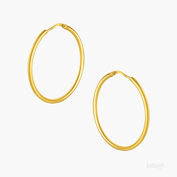 Srebrne pozłacane kolczyki koła cienkie – 4,5 cm