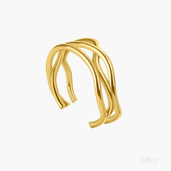 Nausznica srebrna pozłacana pleciona