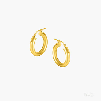 Srebrne pozłacane kolczyki koła gładkie 1 cm – srebro 925 pozłacane 24K