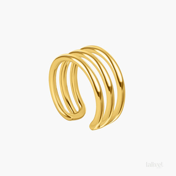 Nausznica srebrna pozłacana potrójna