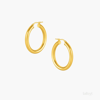 Srebrne pozłacane kolczyki koła gładkie 2 cm – srebro 925 pozłacane 18K