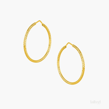 Srebrne pozłacane kolczyki koła fakturowane 3,5 cm – srebro 925 pozłacane 18K